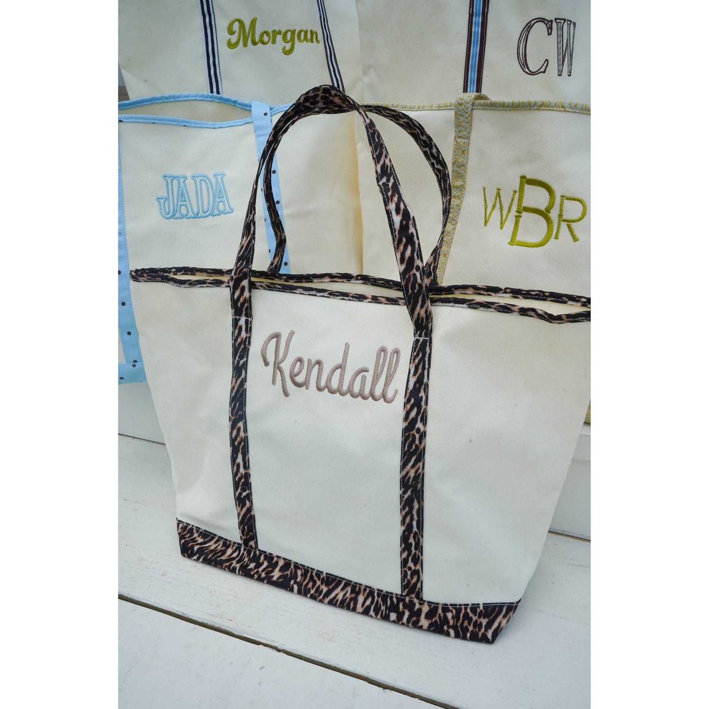 Standard Canvas Tote - Fall Collection | Customizable: Chocolate Stripes - KENZKUSTOMZ