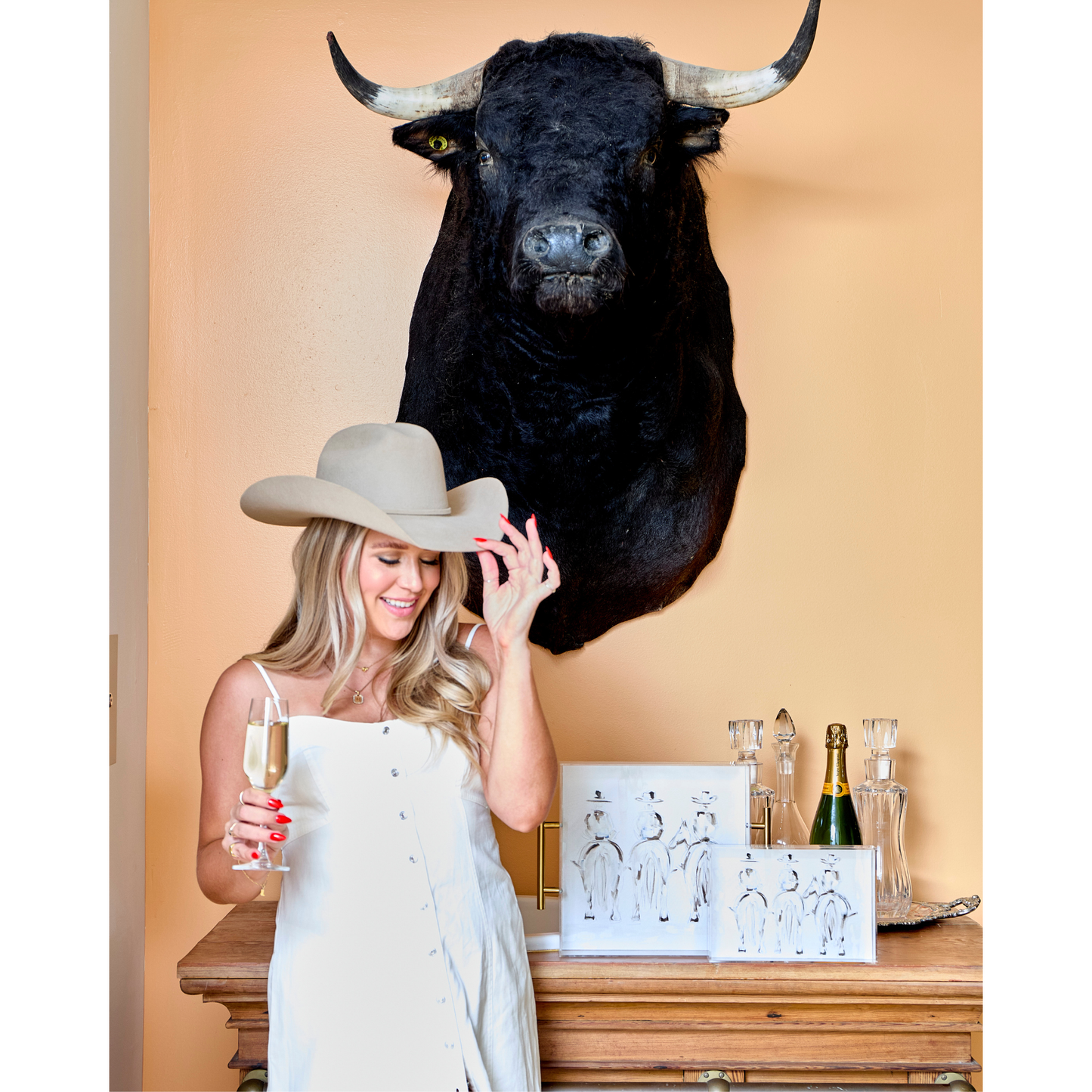 Three Amigos Acrylic Tray With Gold Handles