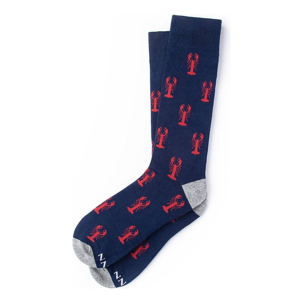 Great Catch Sock -  Navy Blue Carded Cotton: Med/Lg / Gray