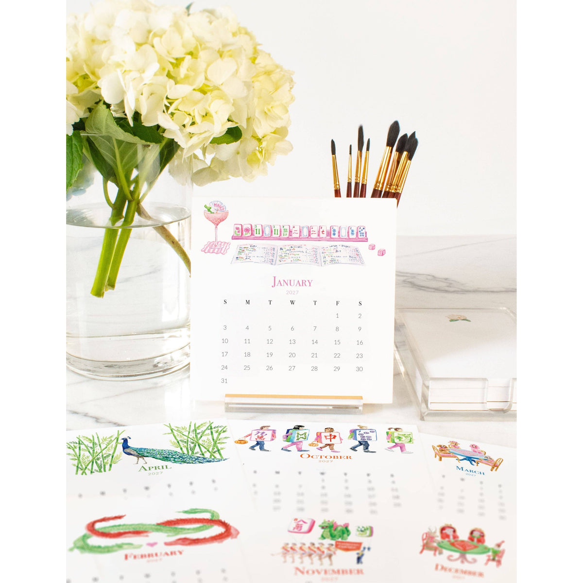 2027 Calendar | Mahjong Edition
