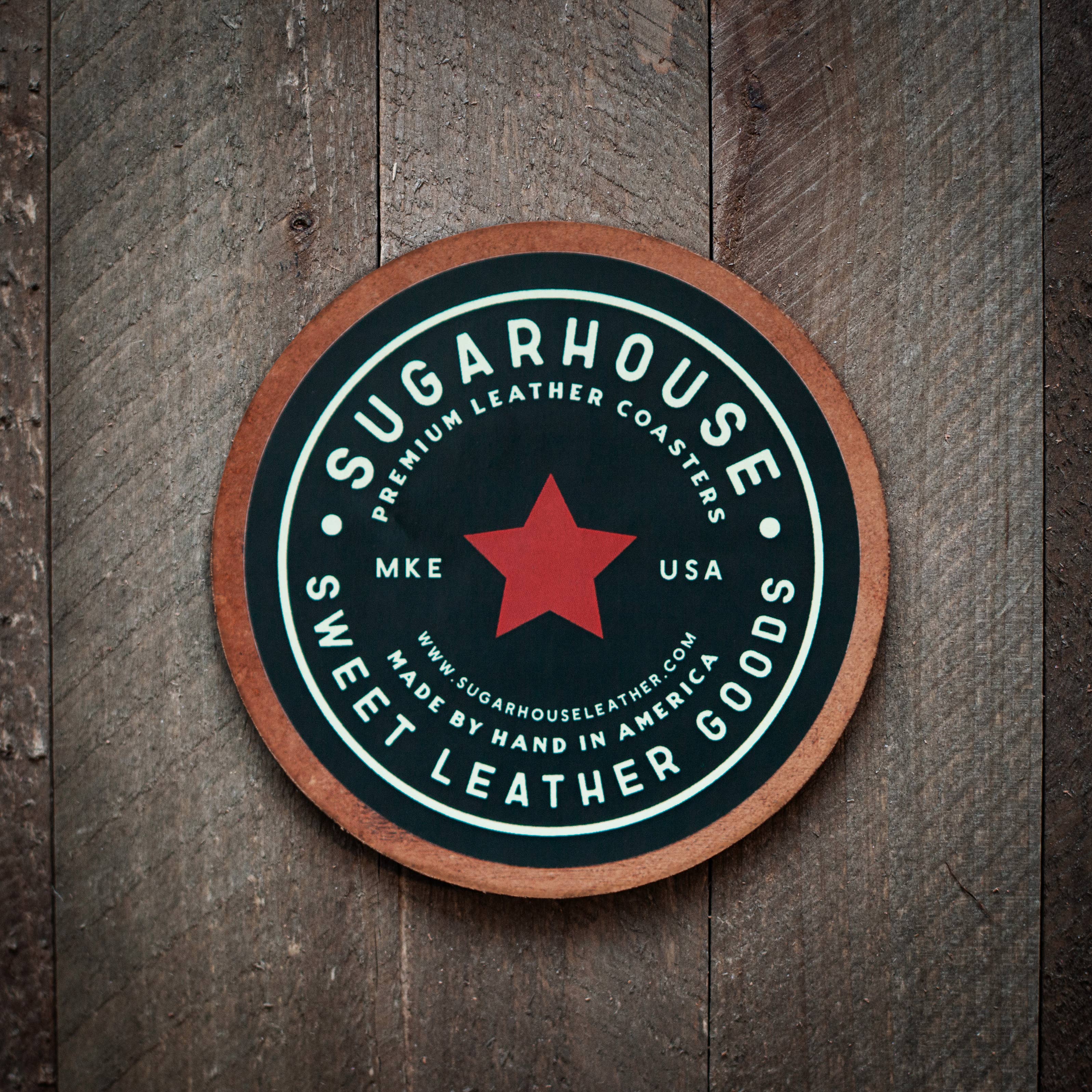 Sugarhouse Leather - Fore! Golf Leather Coaster