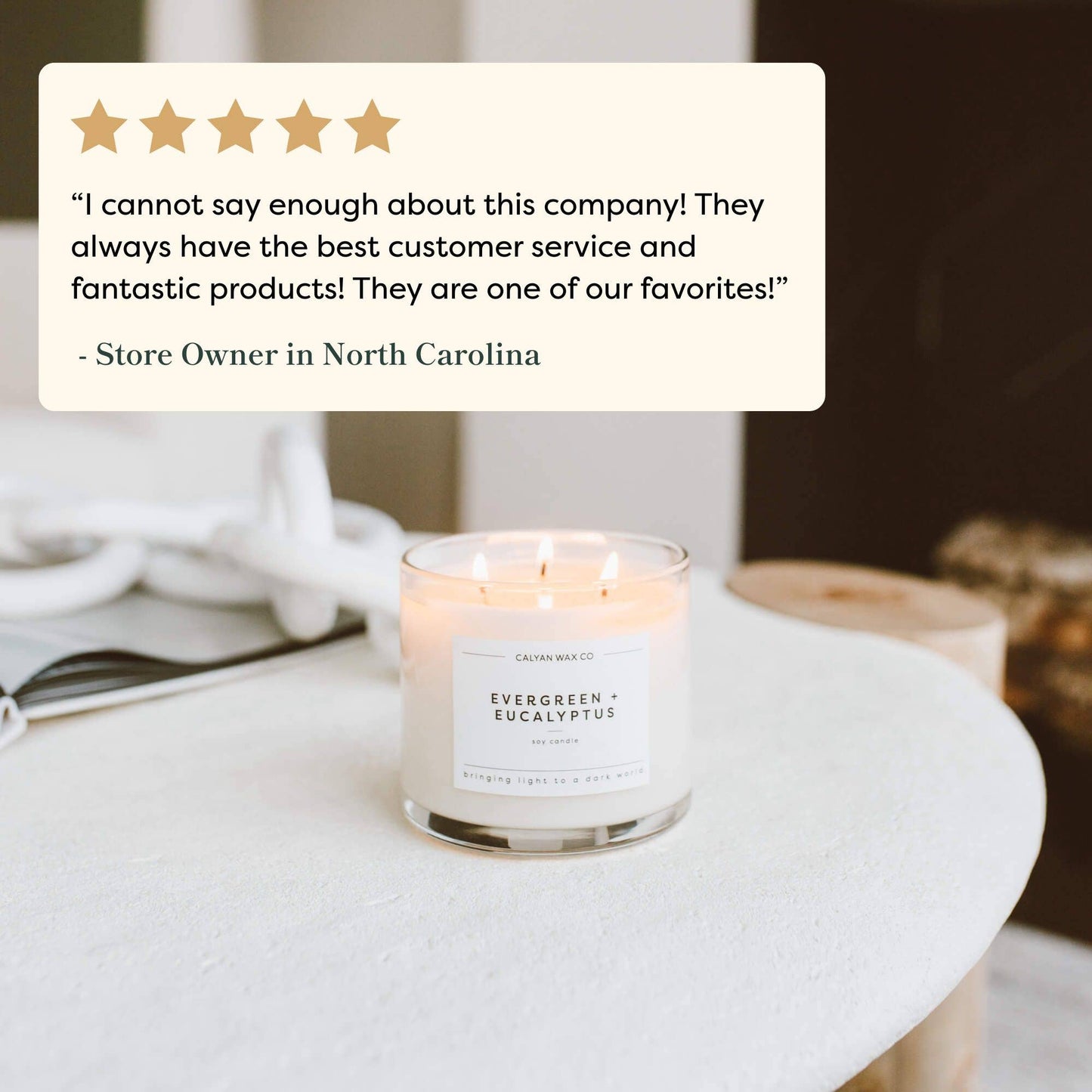 Calyan Wax Co. - Seaside + Citrus - 3 Wick Clear Glass Tumbler Soy Candle