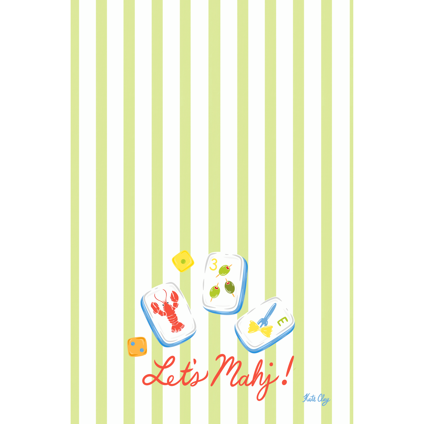 KEVA and Created By - Double Sided Ciao Mahjong Tea Towel