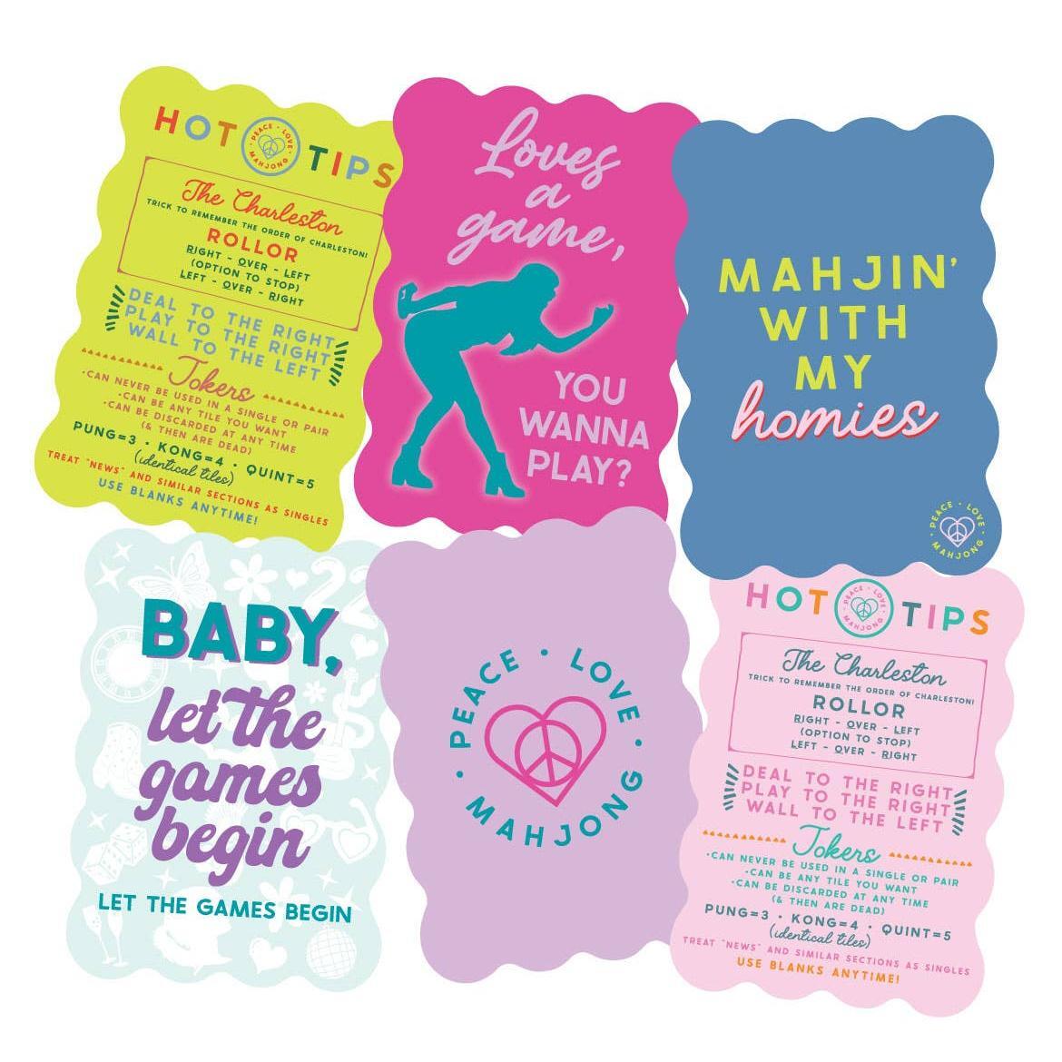 Peace Love Mahjong - Mahjong Tile Shufflers (Set of 2): Mahjin' with My Homies - Everyday I'm Shufflin'