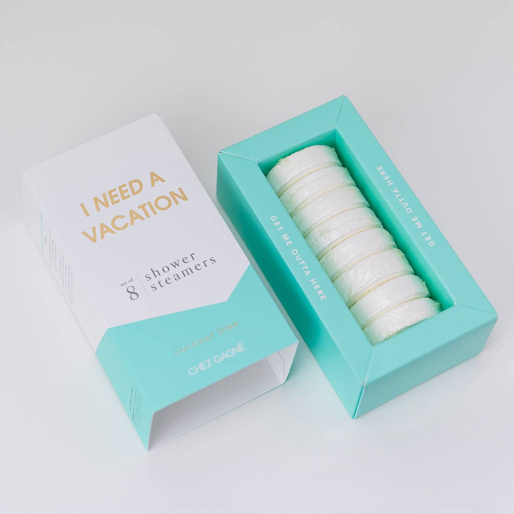 Chez Gagné - I Need A Vacation - Aromatherapy Shower Steamers - Coconut Lime - Set of 8