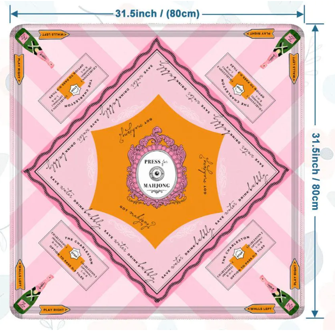 Anders Ruff Design Co. - 'Press for Mahjong' Mat | The Champagne & Mahj Collection: 33" x 33"