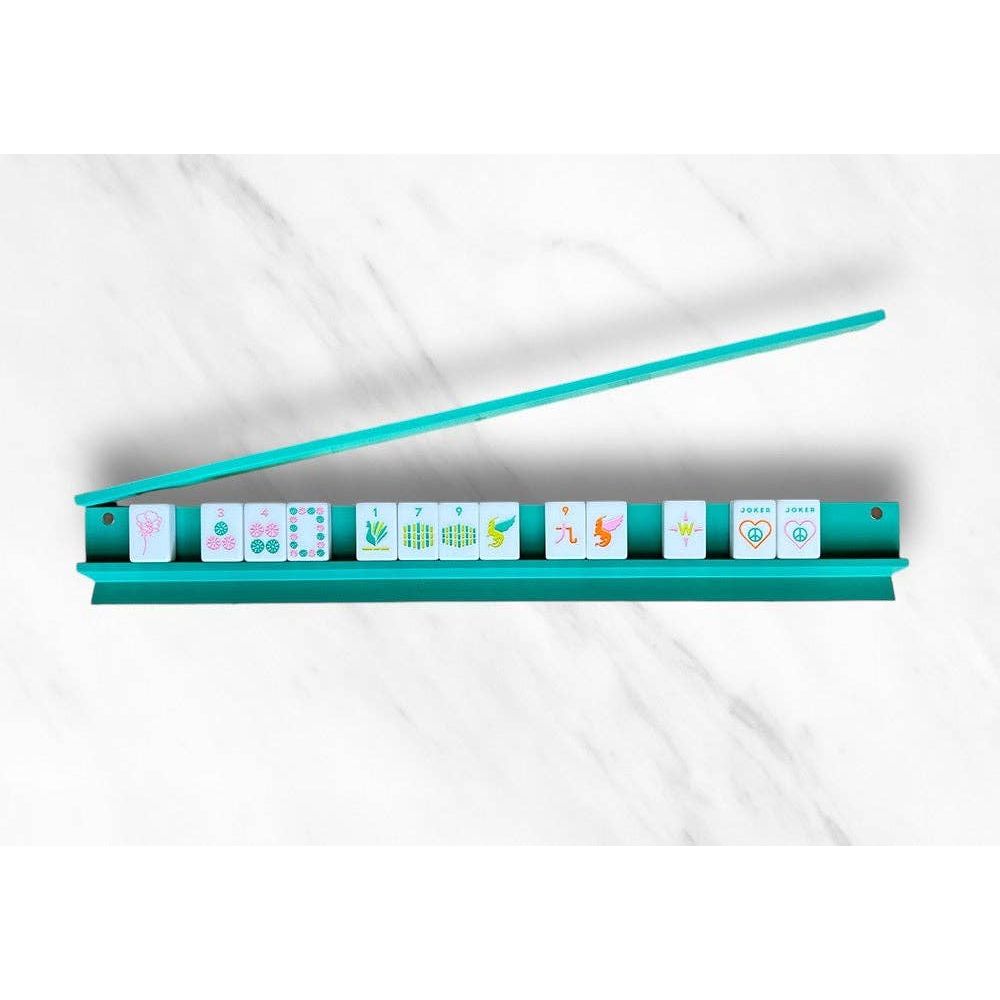 Peace Love Mahjong - Mahjong Racks & Pushers (Set of 4): Aqua