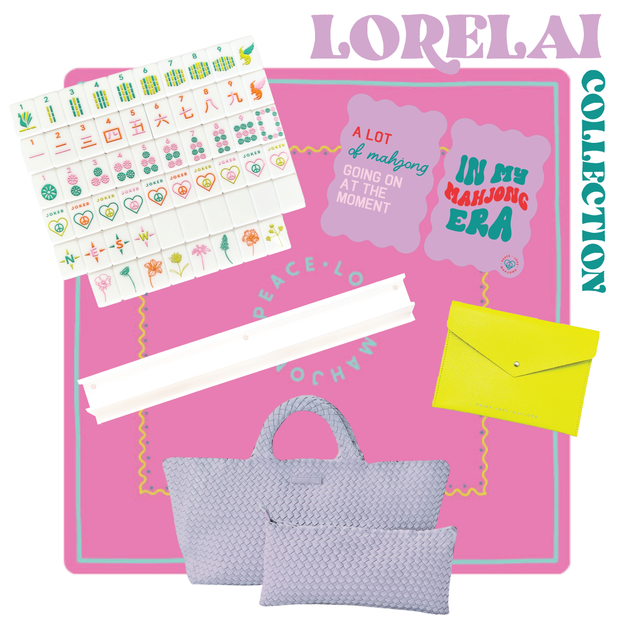 Peace Love Mahjong - OG Mahj Tiles - Vibrant Vibes Tiles: Vibrant Vibes