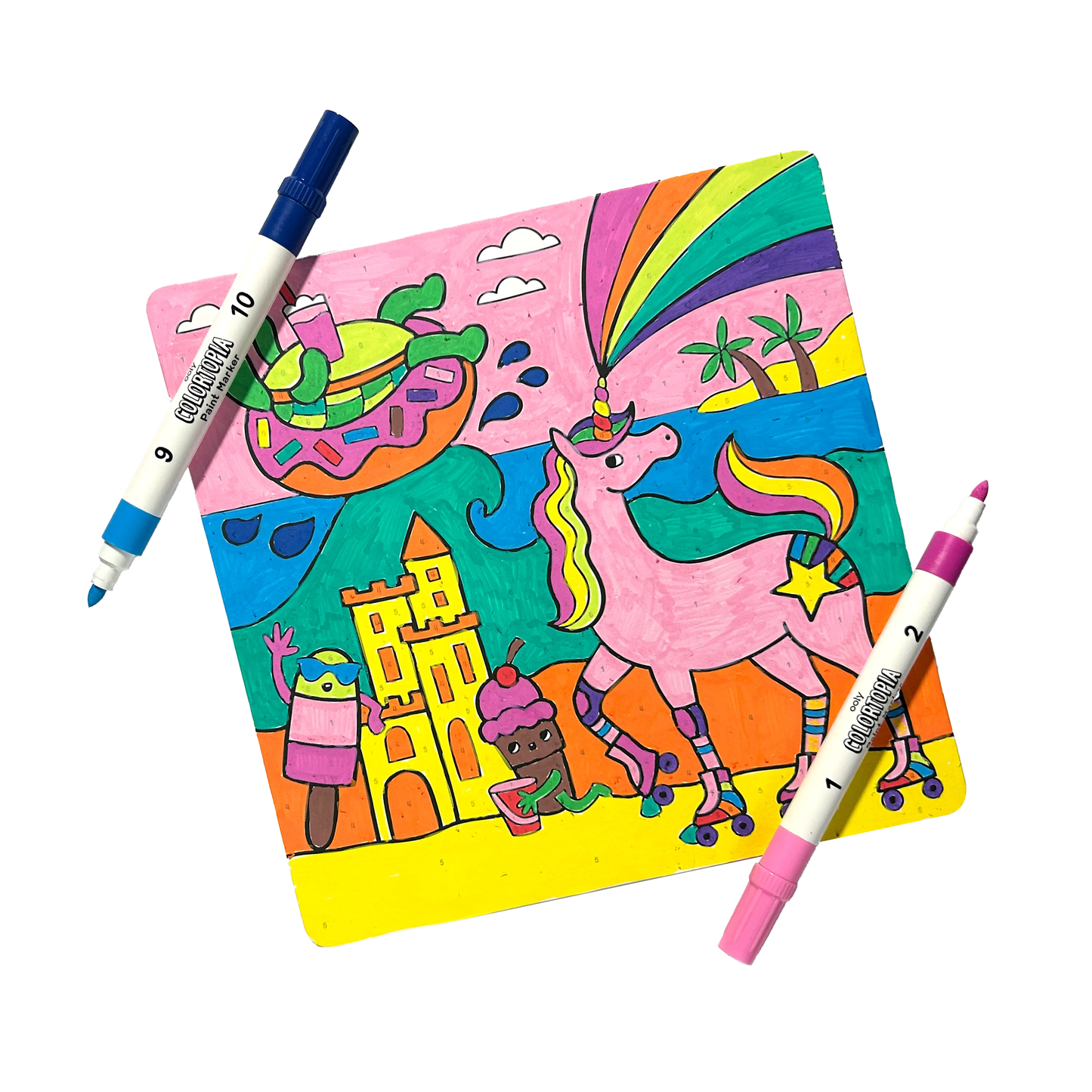Colortopia Paint Marker By Number Kit - Unicorn Funland