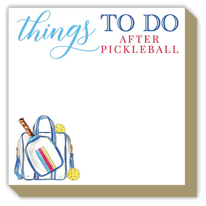 Handpainted Things to do After Pickleball Luxe Notepad