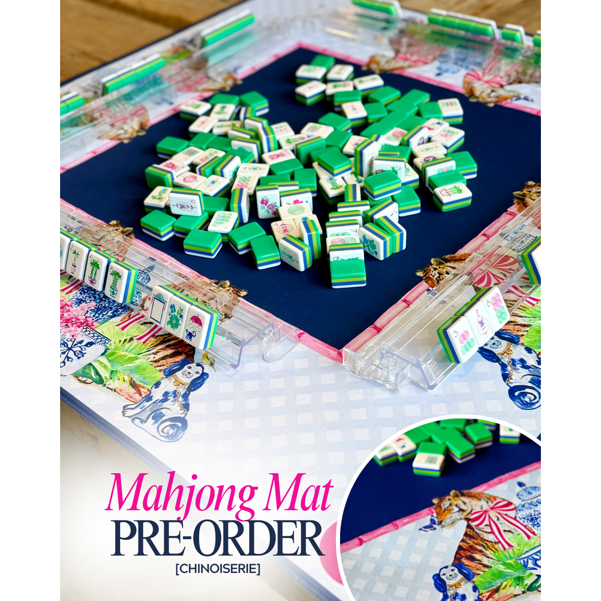 TAYLOR GRAY - Mahjong Mat Chinoiserie Tigers