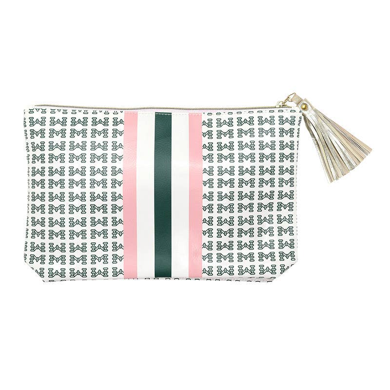 Santa Barbara Design - Green and Pink Oil Cloth Pouch - Tiles