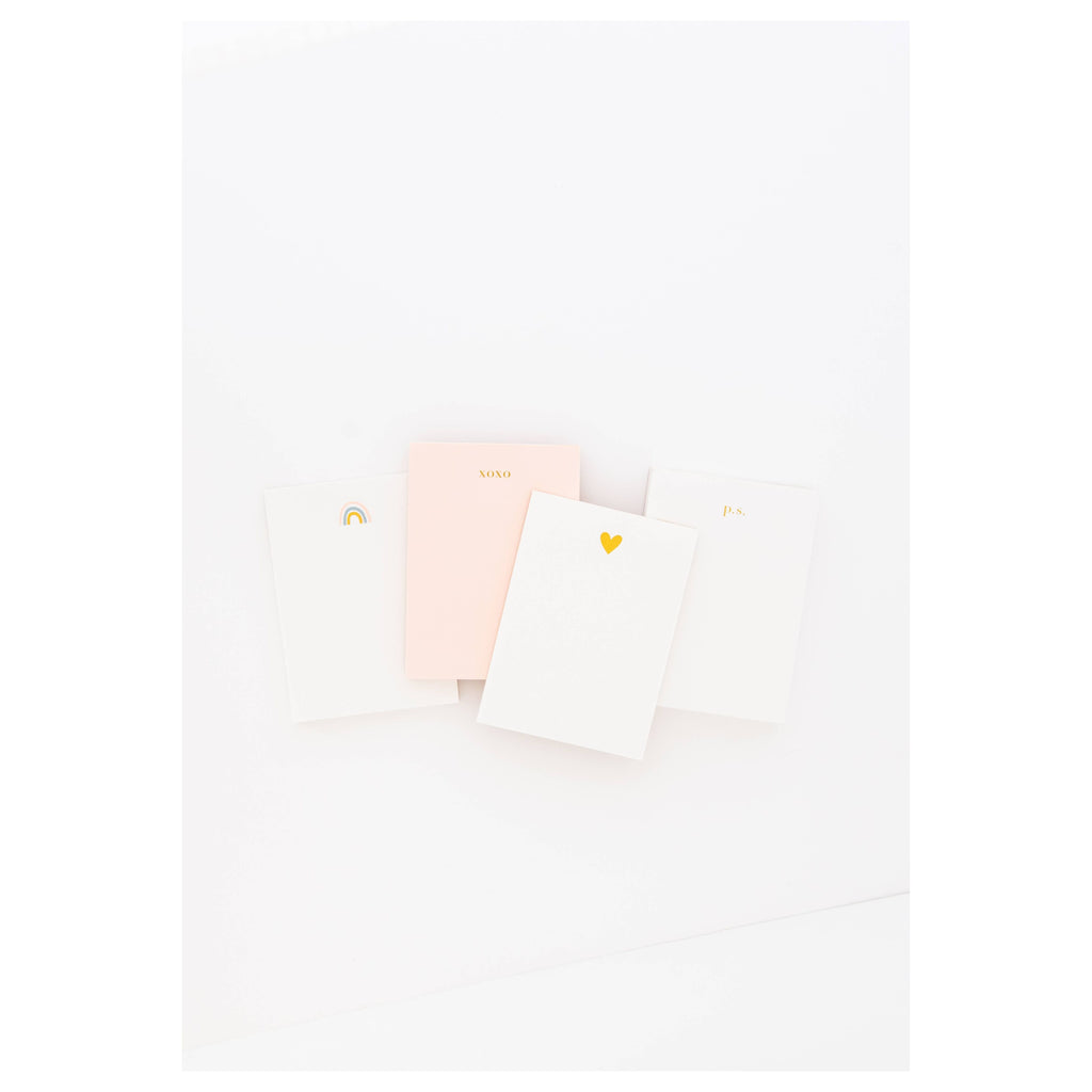 Mini Notepad, Gold Heart