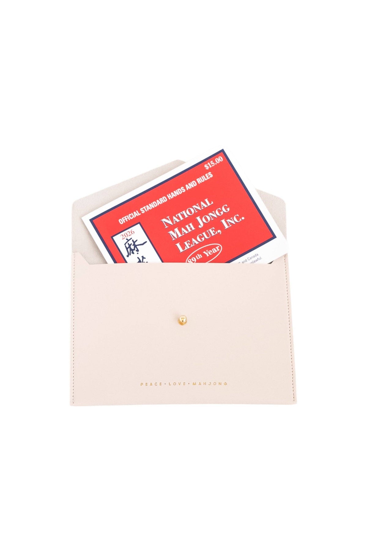Peace Love Mahjong - Card Clutch: Hunter Green