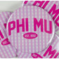 Phi Mu Gingham Button