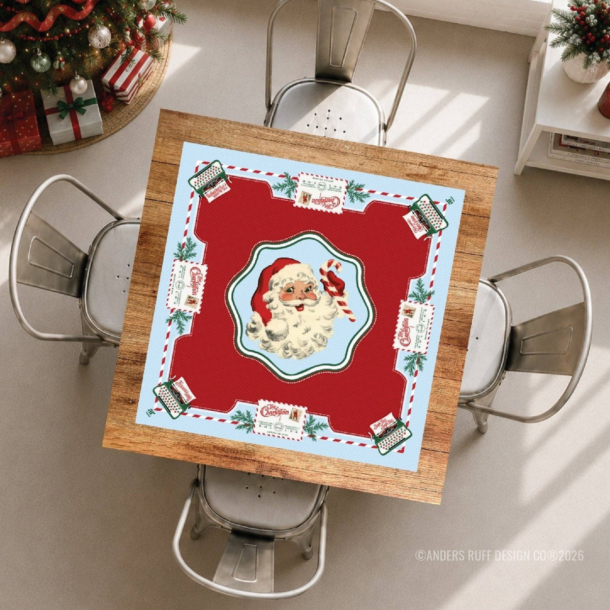 Anders Ruff Design Co. - Santa's Mahjong Mail Mahjong Mat