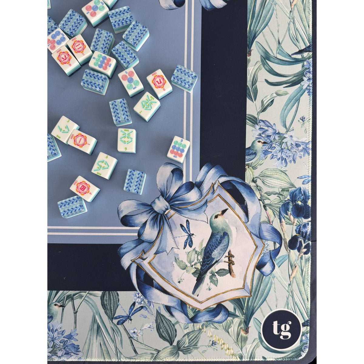 TAYLOR GRAY - Mahjong Mat Blue Bam Bird