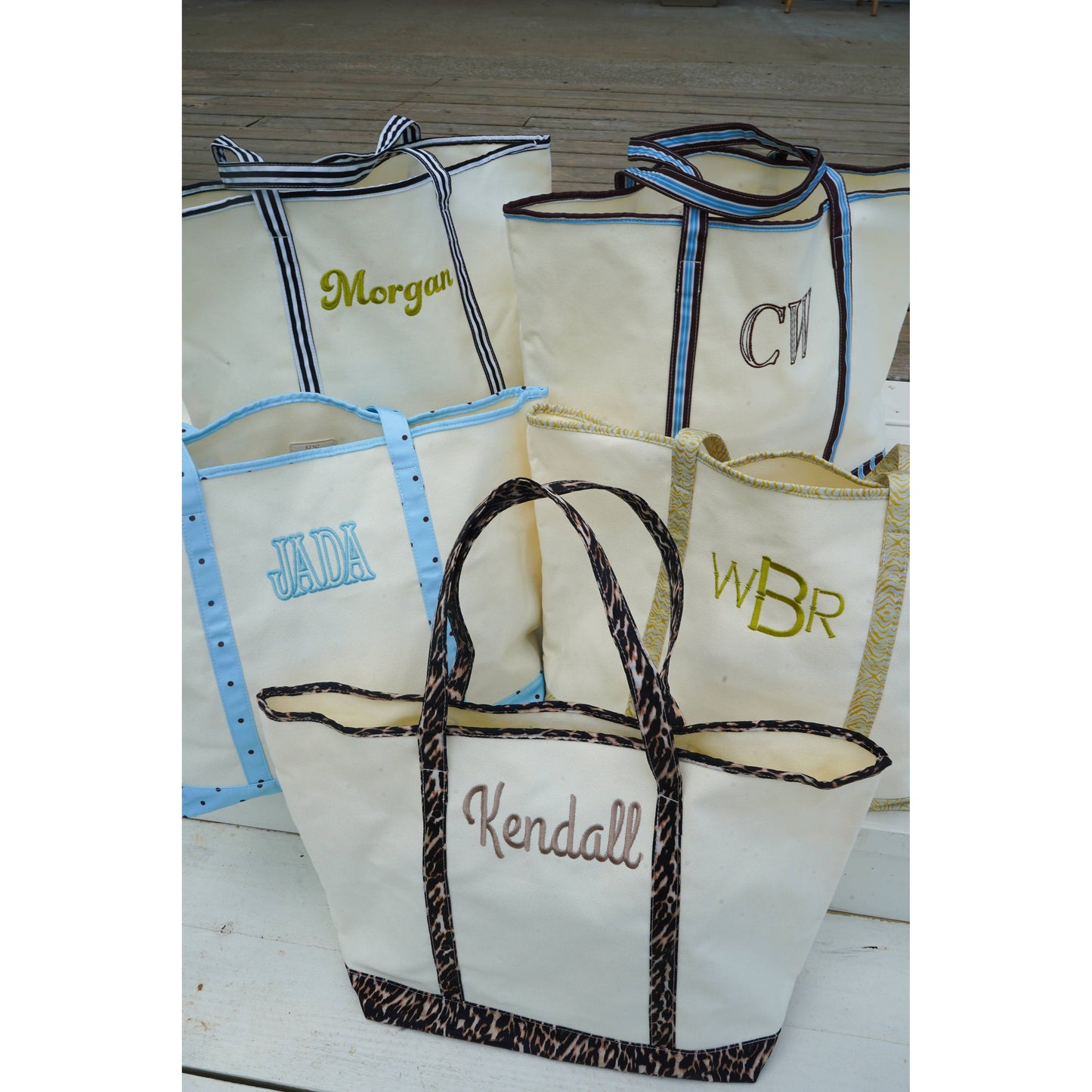 Standard Canvas Tote - Fall Collection | Customizable: Chocolate Stripes - KENZKUSTOMZ