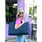 Peace Love Mahjong - Woven Mahjong Carryall -: Navy