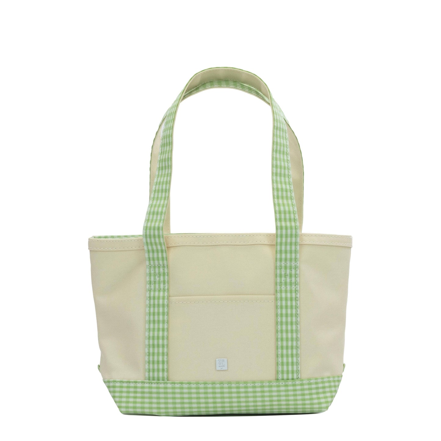 TRVL Design - MINI TOTE - COATED CANVAS With GINGHAM LEAF TRIM