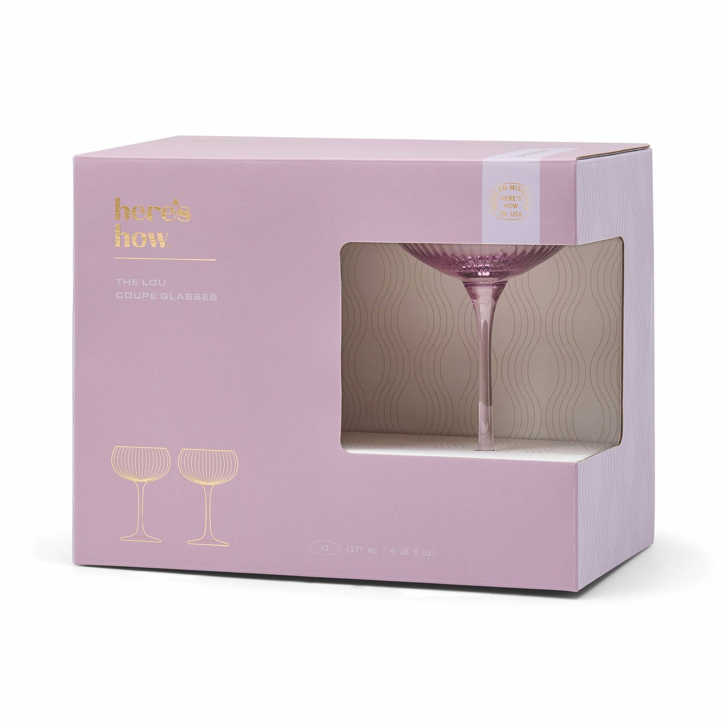 Here's How - The Lou Coupe Glass - Set Of 2 Lilac