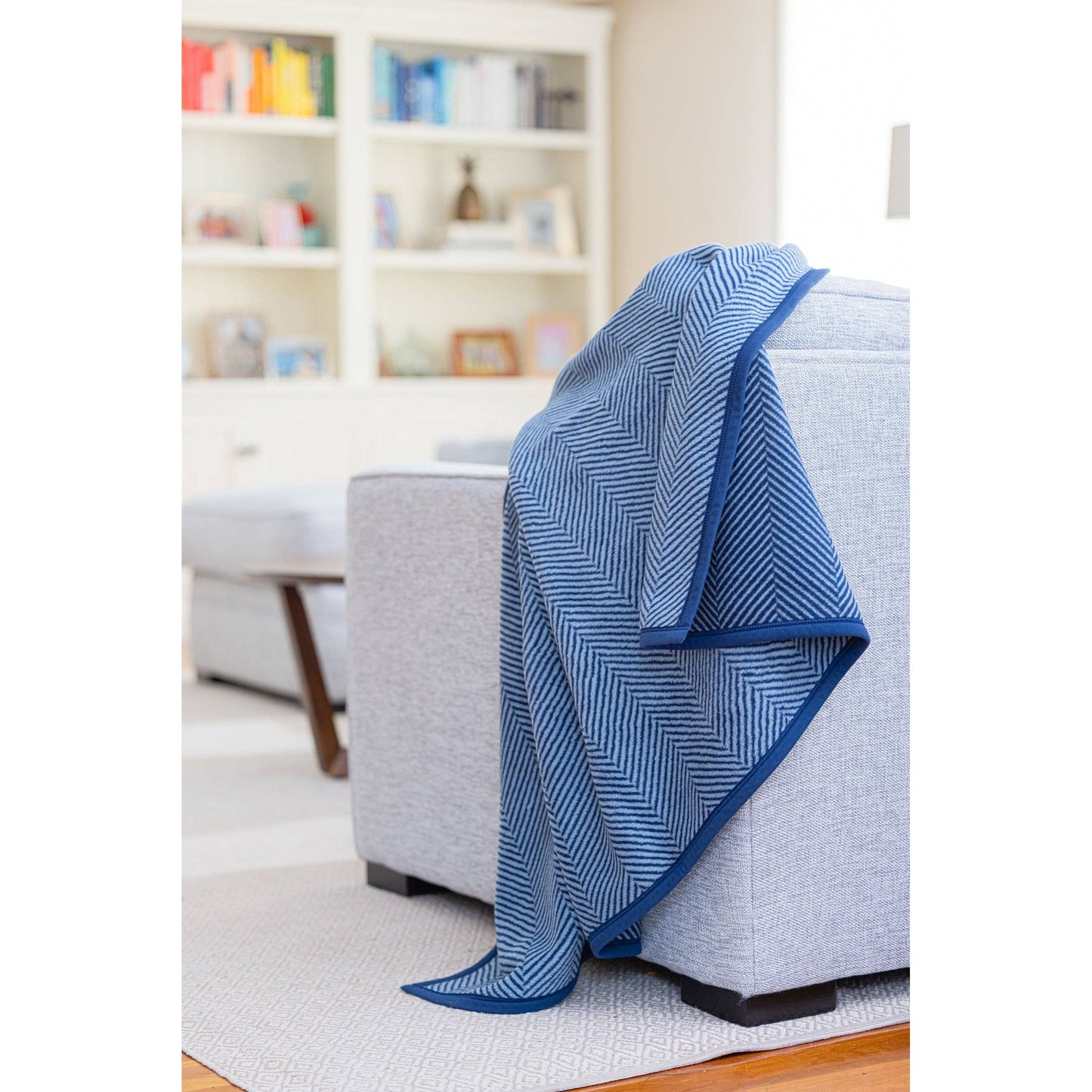 ChappyWrap - Harborview Herringbone Navy Blanket: Midi