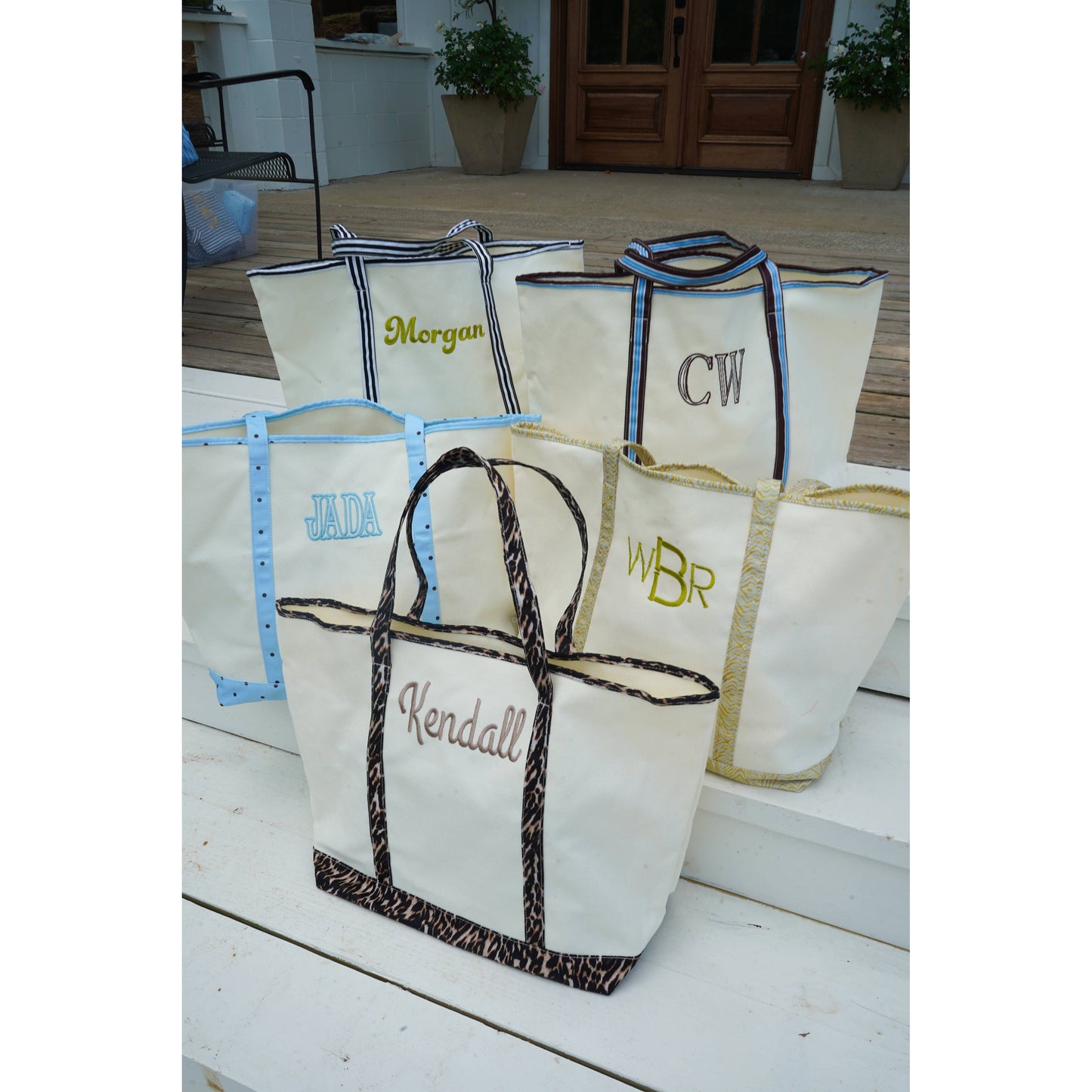 Standard Canvas Tote - Fall Collection | Customizable: Chocolate Stripes - KENZKUSTOMZ