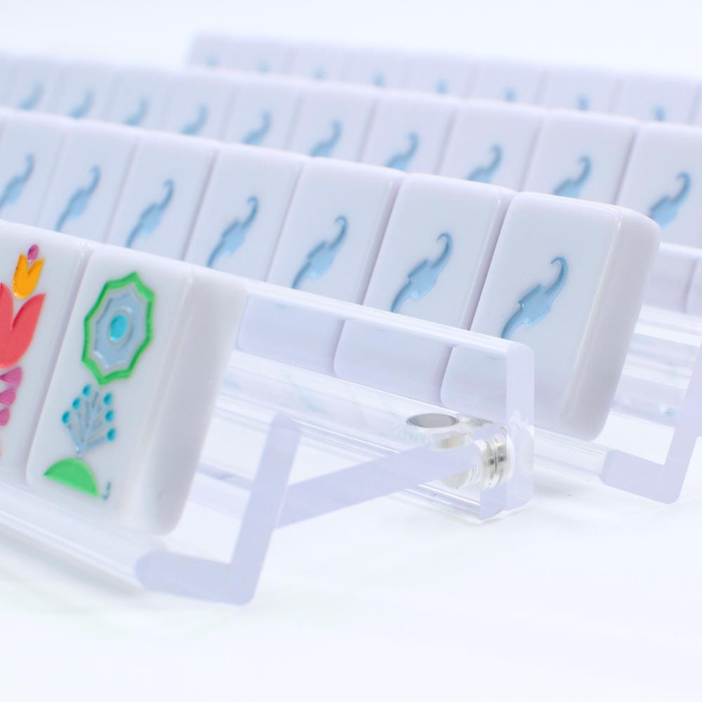 My Fair Mahjong - MAHJONG RACKS | Premium Acrylic | 4 Racks + 4 Pushers: Solid Citrus Green / Chartreuse
