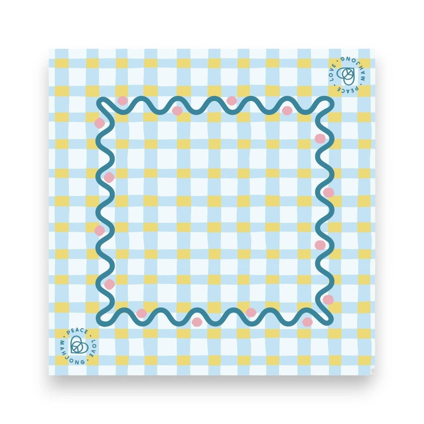 Peace Love Mahjong - Mahjong Mats - Plaid & Stripes: Whimsy Plaid - Seaside Spritz