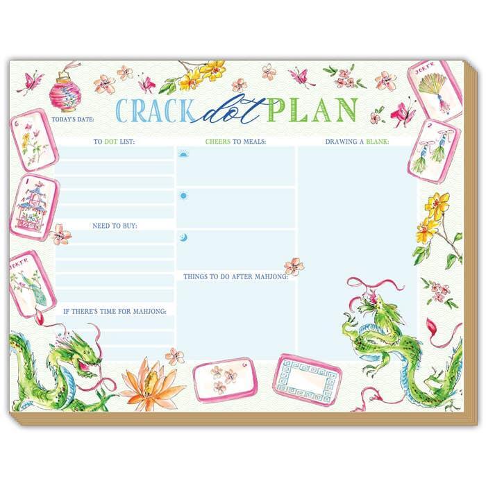 RosanneBeck Collections - Crack Dot Plan Mahjong Icons Green Dragons Luxe Planner