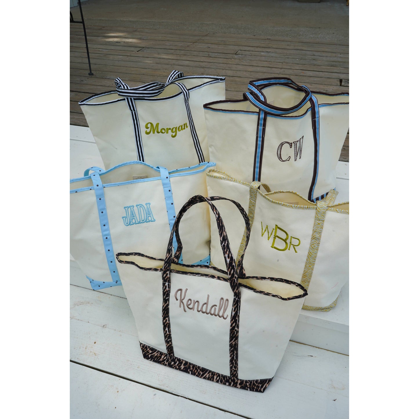 Standard Canvas Tote - Fall Collection | Customizable: Chocolate Stripes - KENZKUSTOMZ