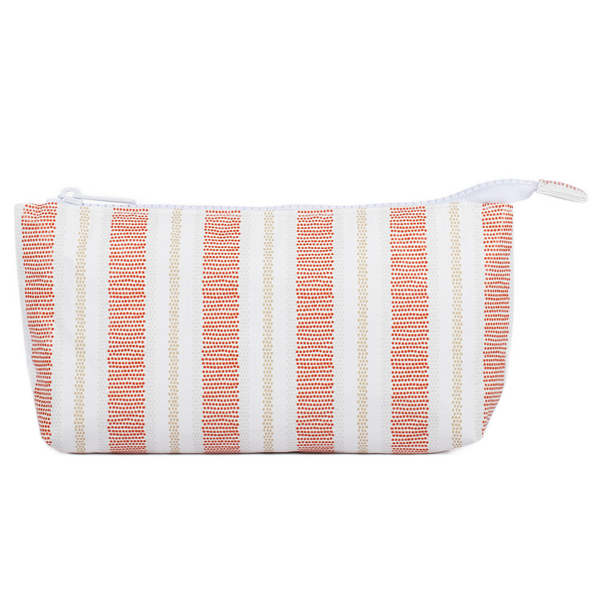 Small Tyvek® Zipper Pouch | Orange Plaid