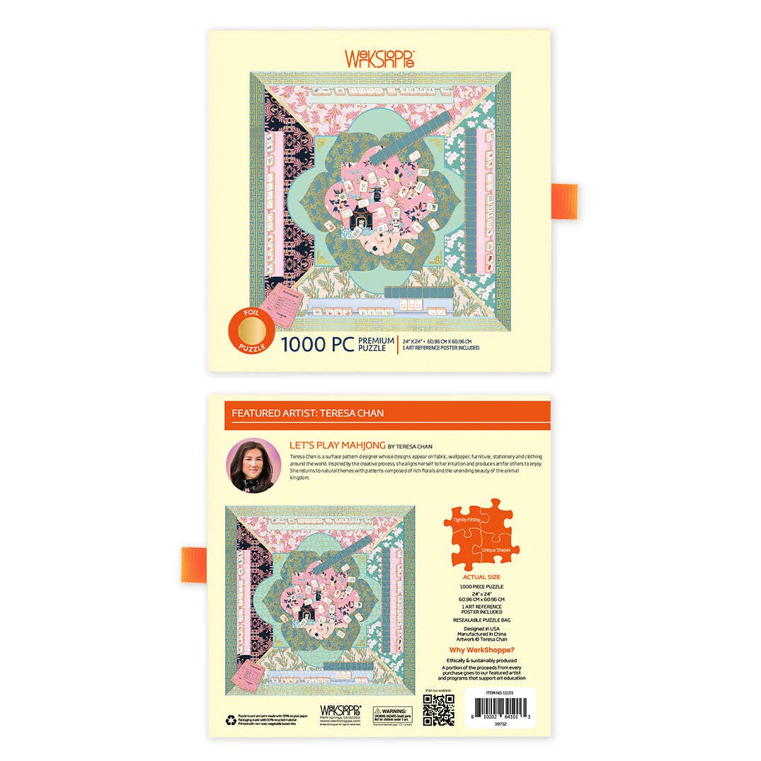 WerkShoppe - Let's Play Mahjong 1000 Piece Puzzle, Mother's Day Gift