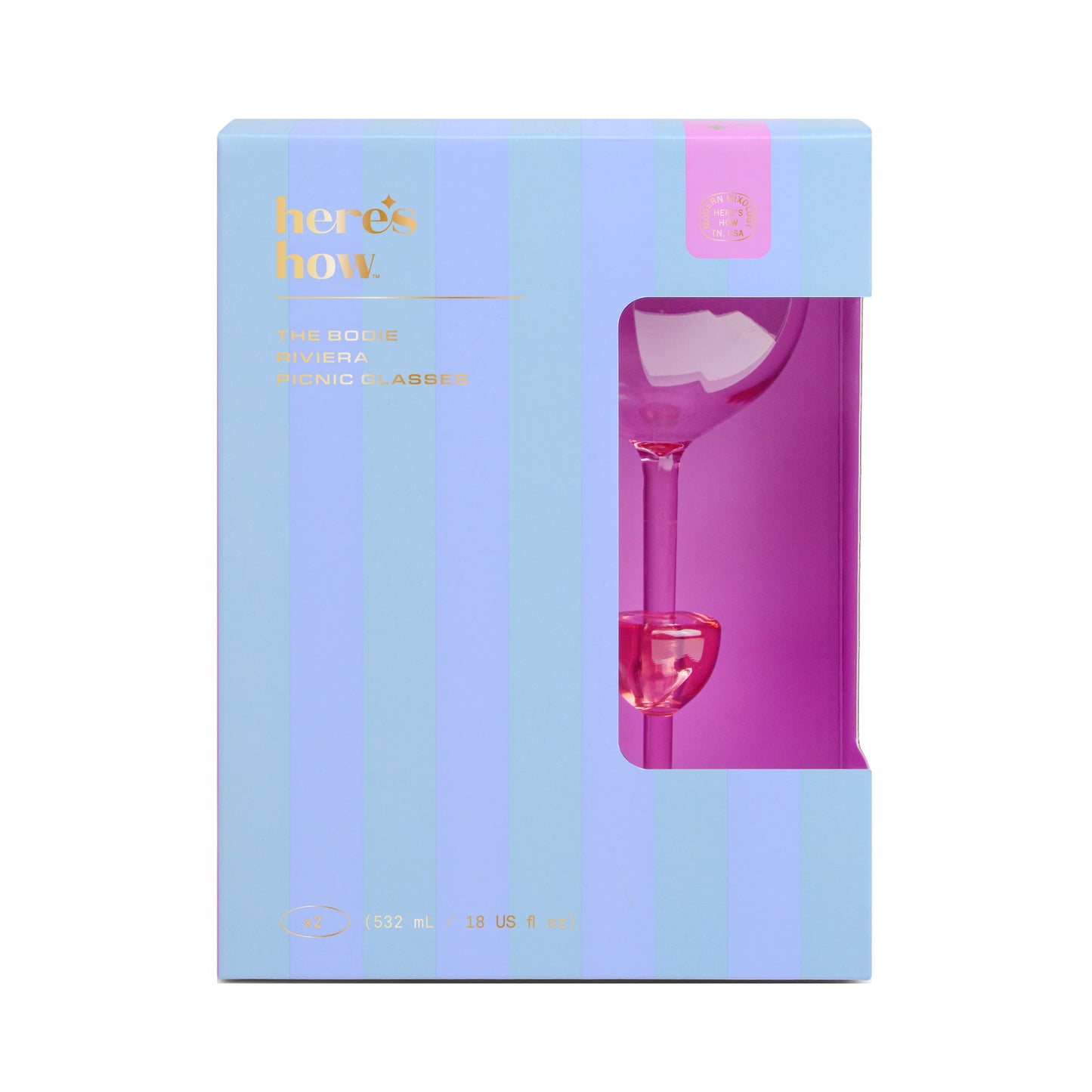Here's How - The Bodie Riviera Glass - Set of 2 Lilac