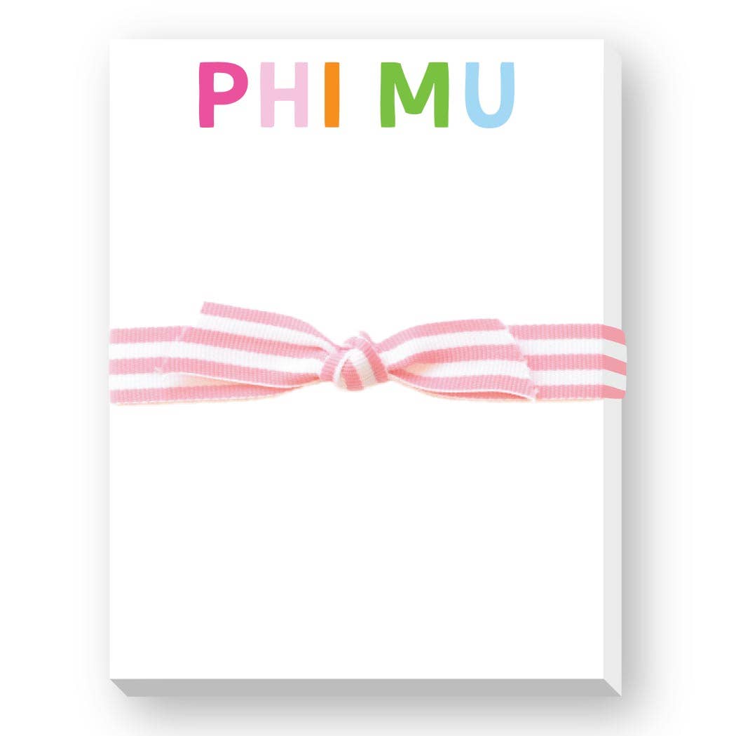 Donovan Designs - SORORITY GREEK RAINBOW MINI NOTEPAD: PHI MU