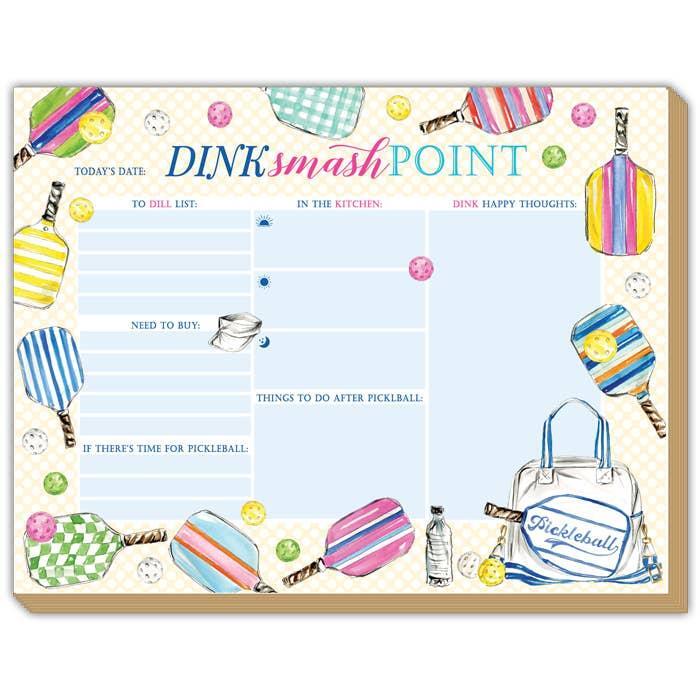 Dink Smash Point Colorful Pickleball Icons Luxe Planner
