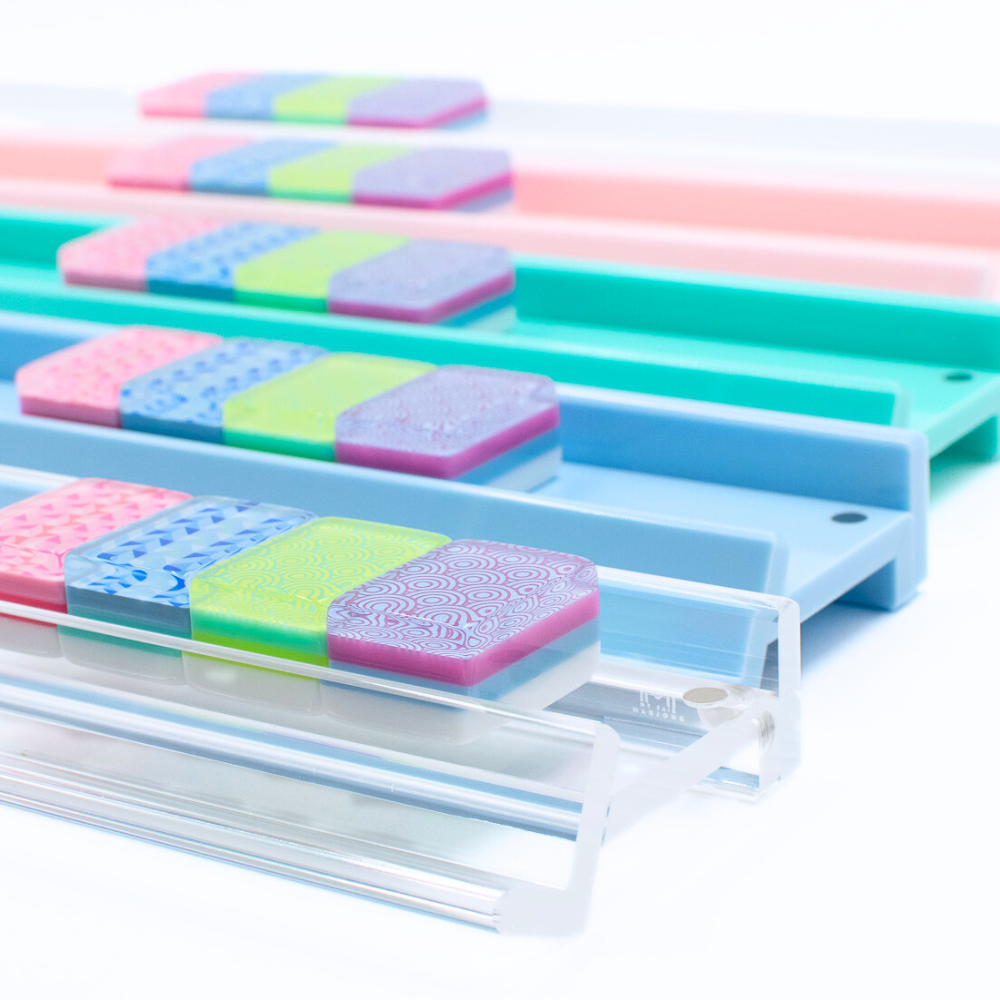 My Fair Mahjong - MAHJONG RACKS | Premium Acrylic | 4 Racks + 4 Pushers: Solid Macaron Green