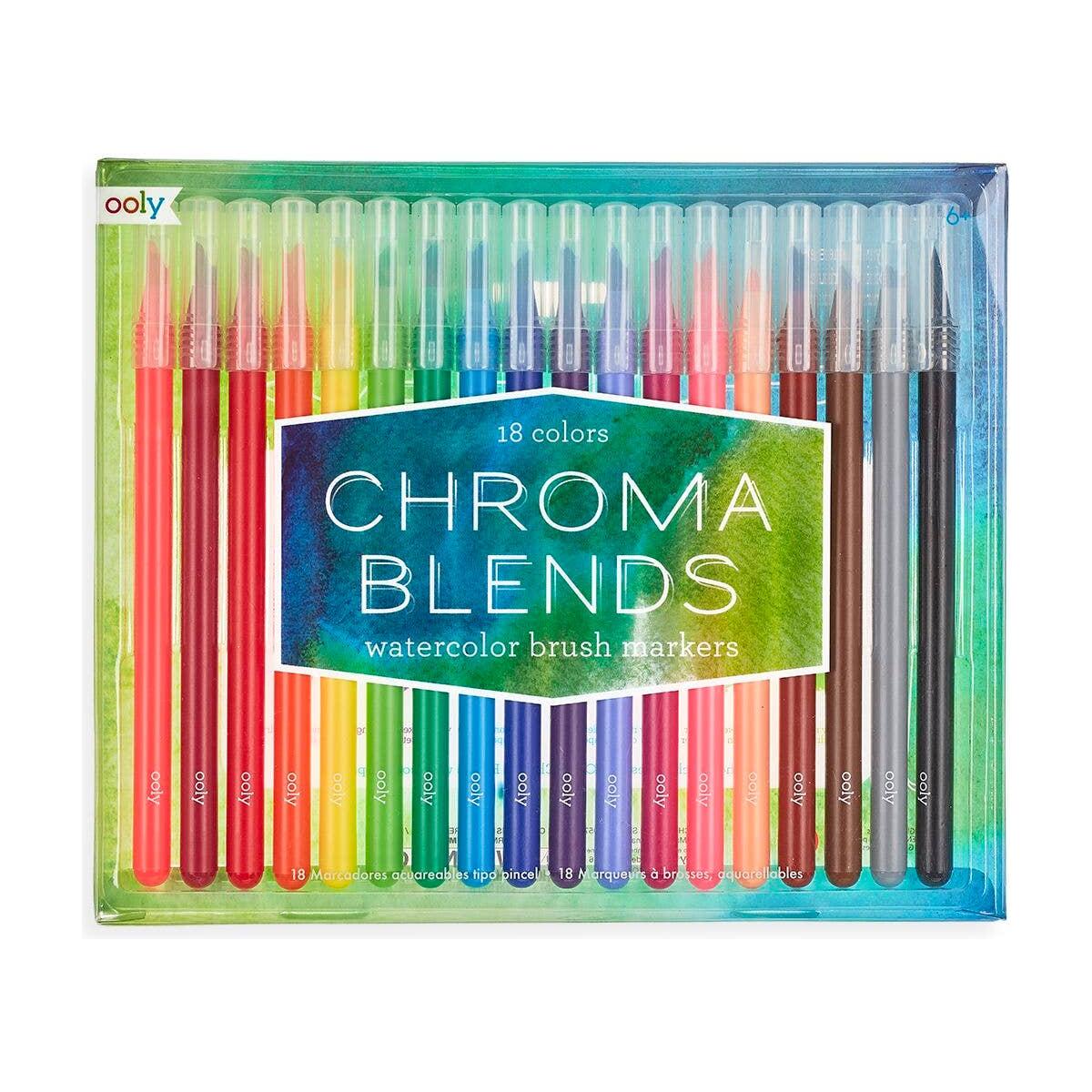 Chroma Blends Watercolor Brush Markers- Set of 18