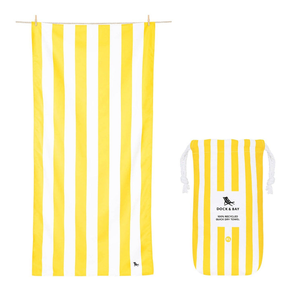 Dock & Bay Quick Dry Towels - Cabana - Boracay Yellow: Large (63x35")