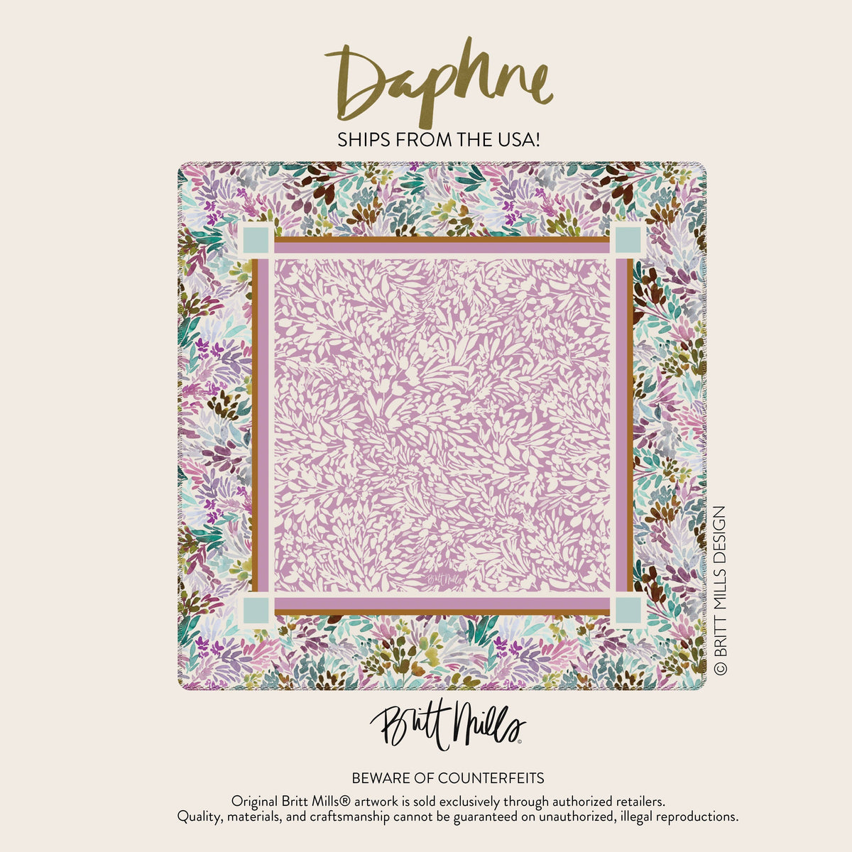 Britt Mills Design - Neoprene Mahjong Mats : Daphne