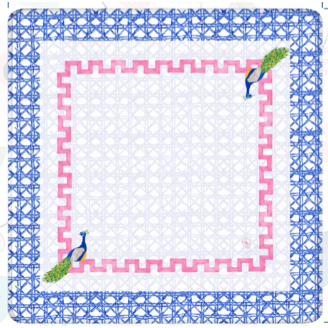 Magnolia Paperie - Watercolor Rattan Cane Mahjong Mat
