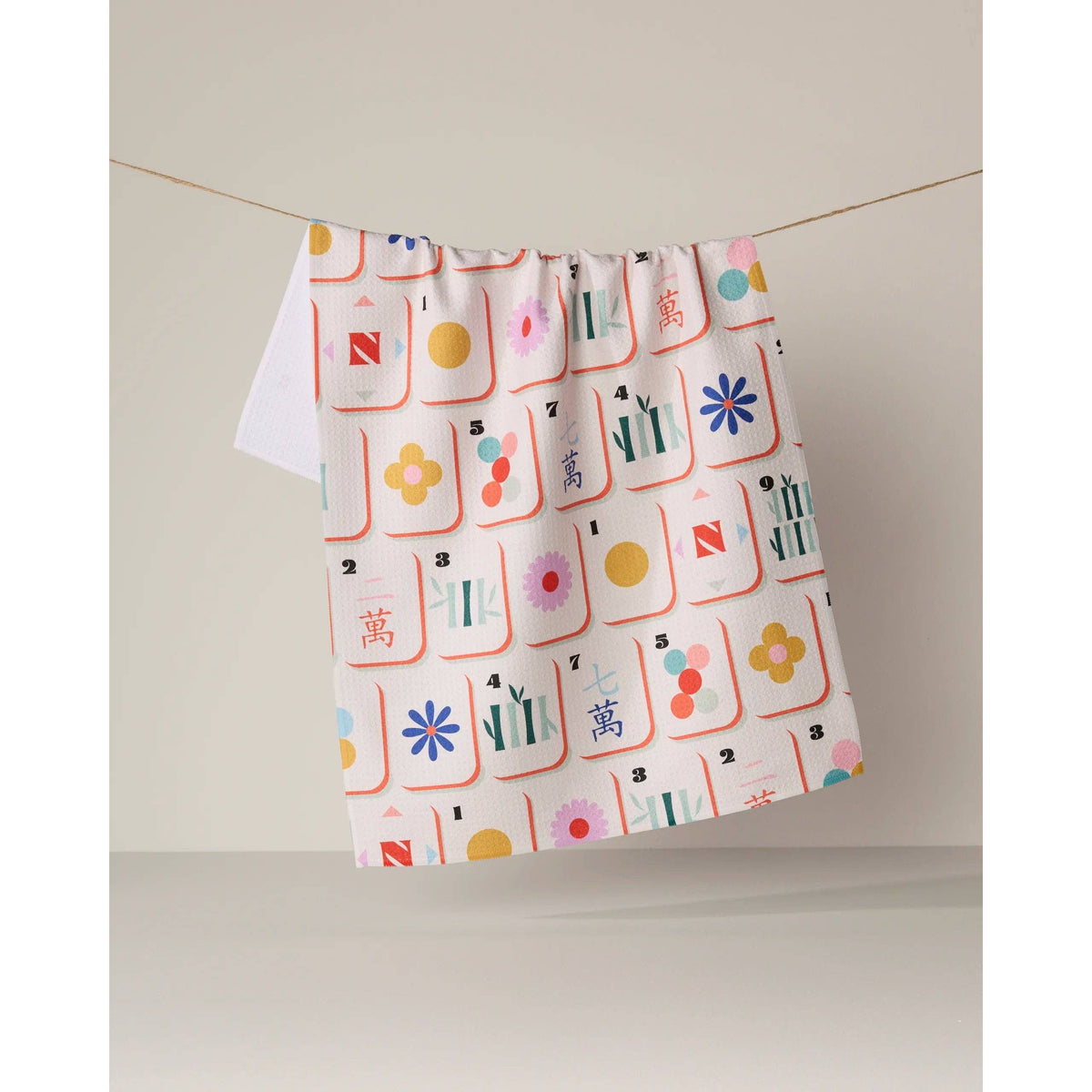 Tile Toss Tea Towel - Mahjong