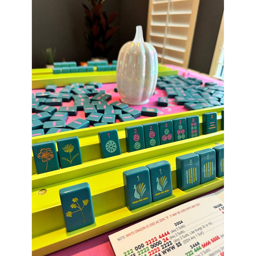 Peace Love Mahjong - Mahjong Racks & Pushers (Set of 4): Aqua