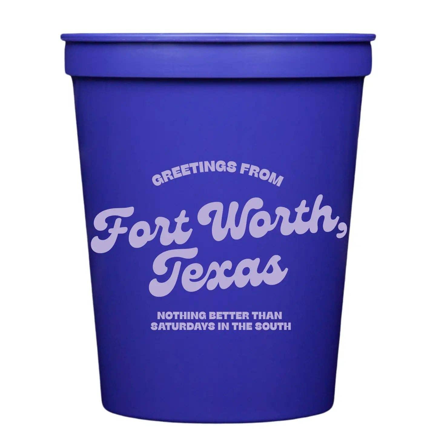 Greetings From Fort Worth Texas Stadium Cups