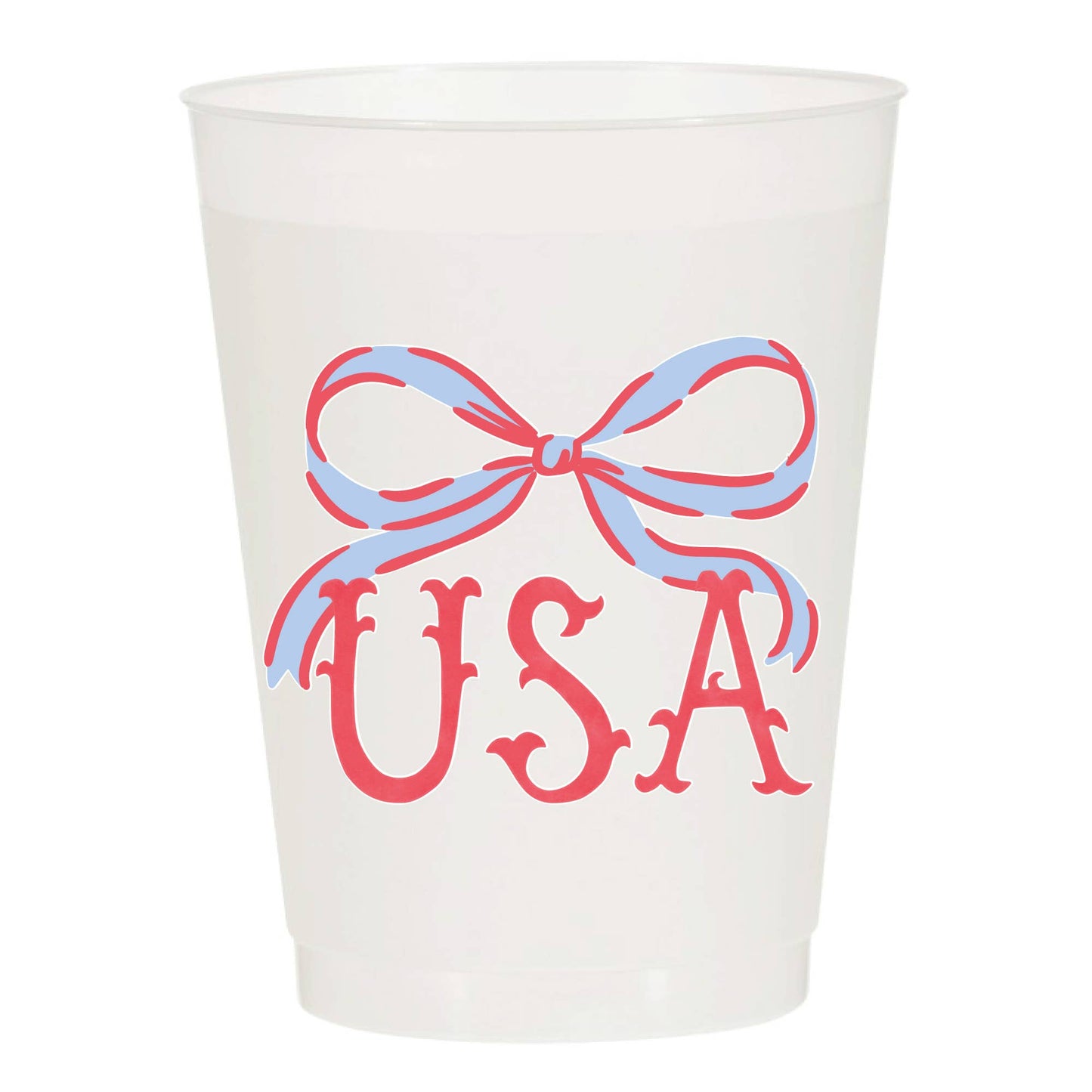 Sip Hip Hooray - USA Bow-Frosted-Patriotic: Pack of 6
