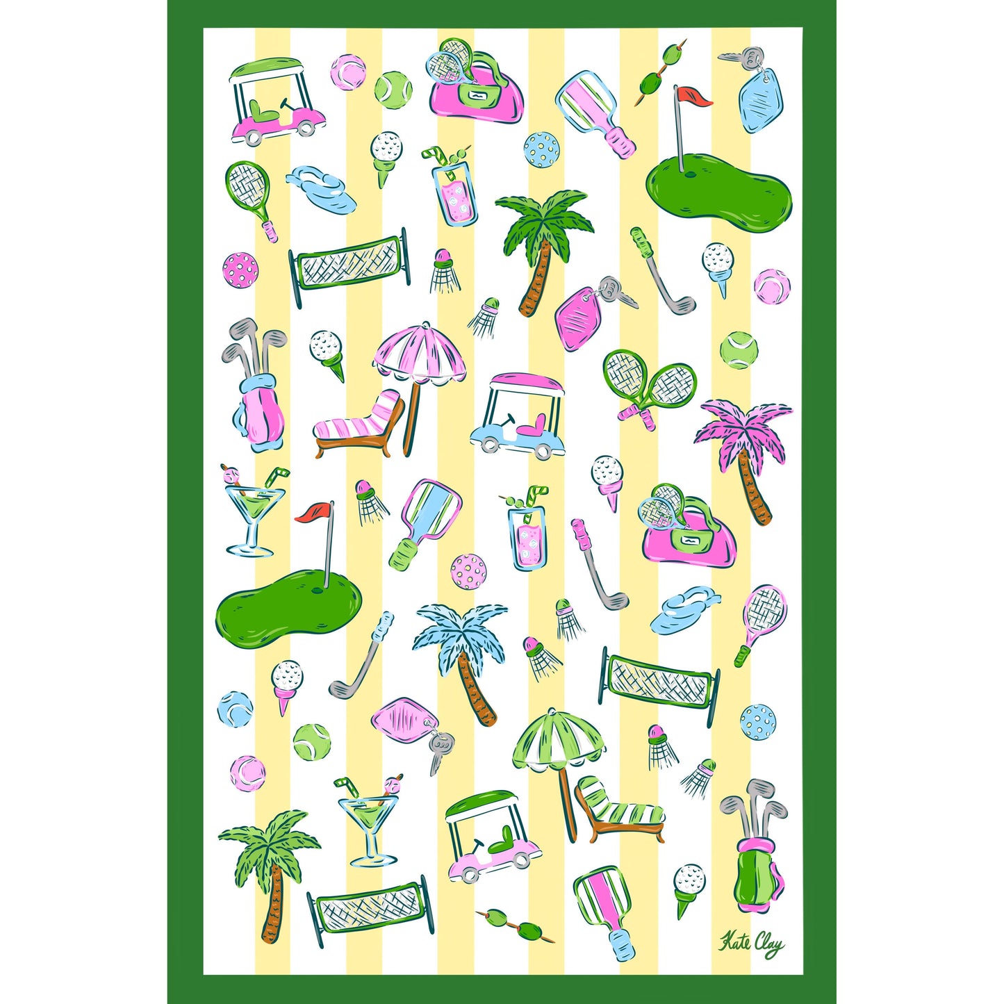 KEVA and Created By - Double Sided Country Club Tea Towel