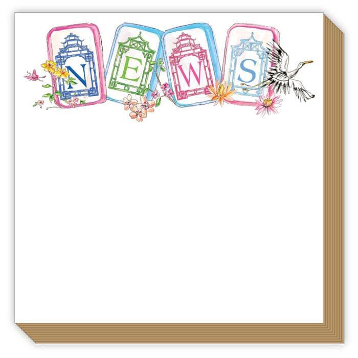 RosanneBeck Collections - NEWS Mahjong Tiles with Flowers Luxe Notepad