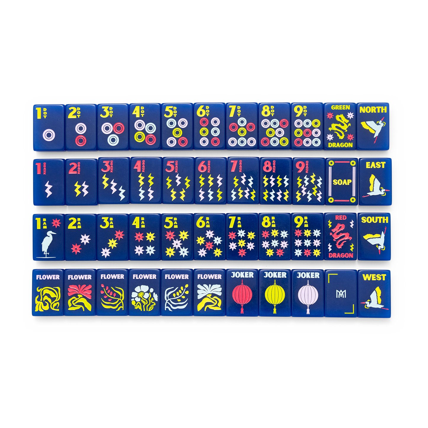 Amahj Line - Signature Engraved Tile Set- Navy