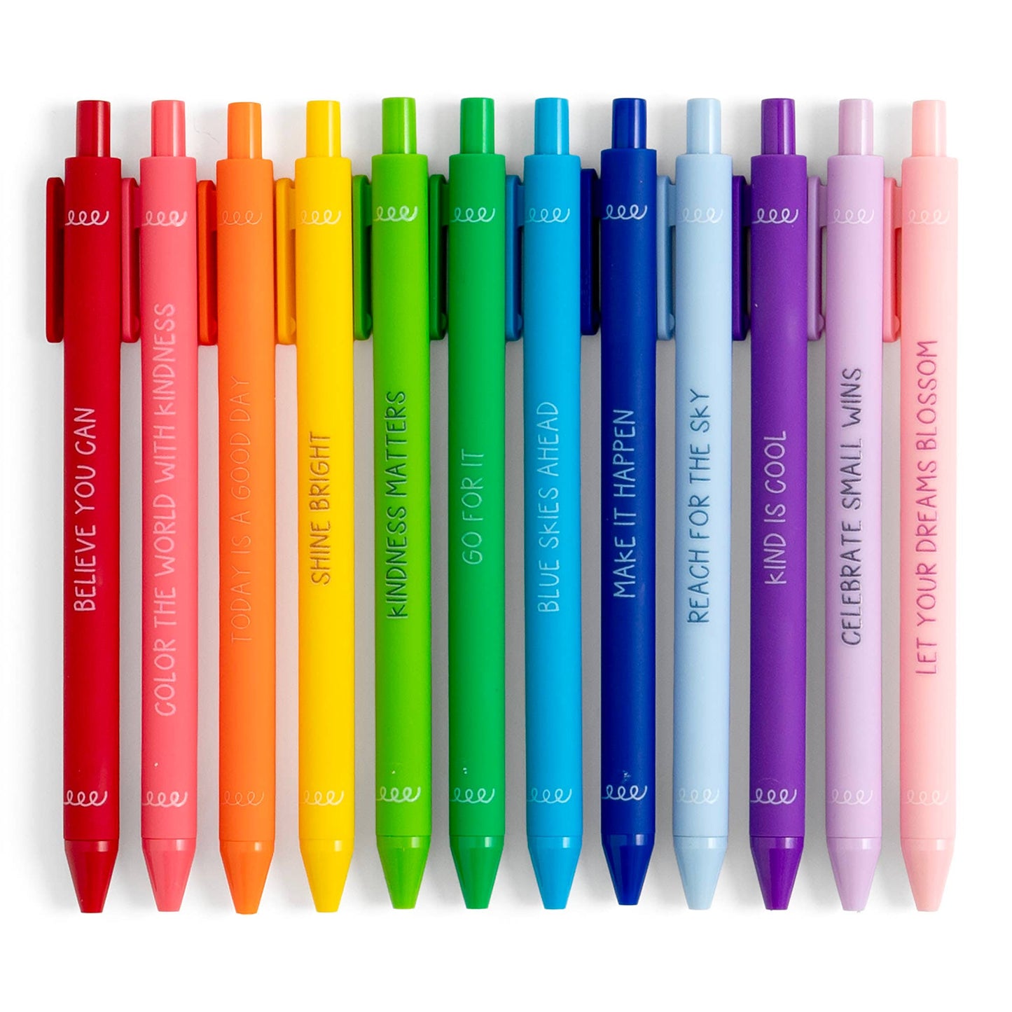 Happy Colors Crayon-Inspired Affirmations Pen Set of 12 - Callie Danielle