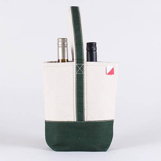 ShoreBags - 2- Bottle Canvas Wine Gift Host Bag: Turquoise
